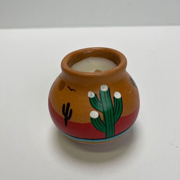 Grand Canyon Candle Tesa Ceramic Pottery By Maack Hand Painted Small Vase - Picture 6 of 8